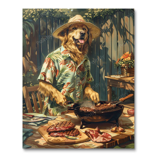 Labrador's BBQ Party (Paint by Numbers)