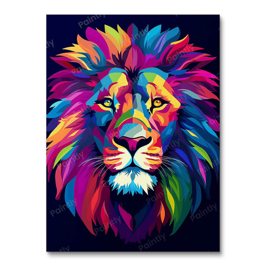 Color Cascade Lion in Shadow (Paint by Numbers)