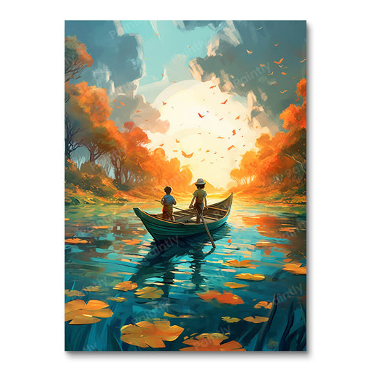 Spring Time Boat Stroll (Diamond Painting)