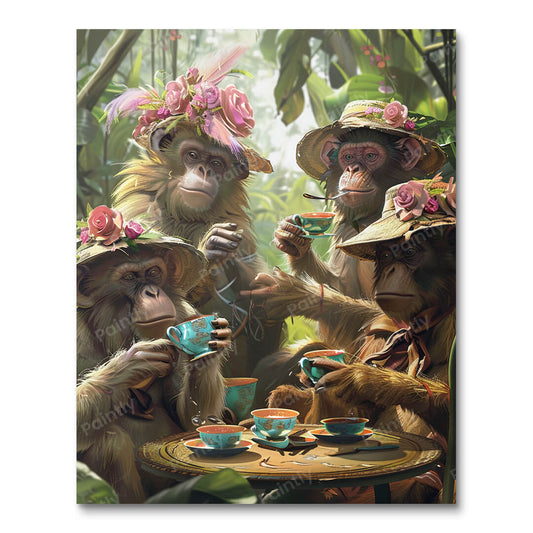 Monkey Tea Party (Paint by Numbers)