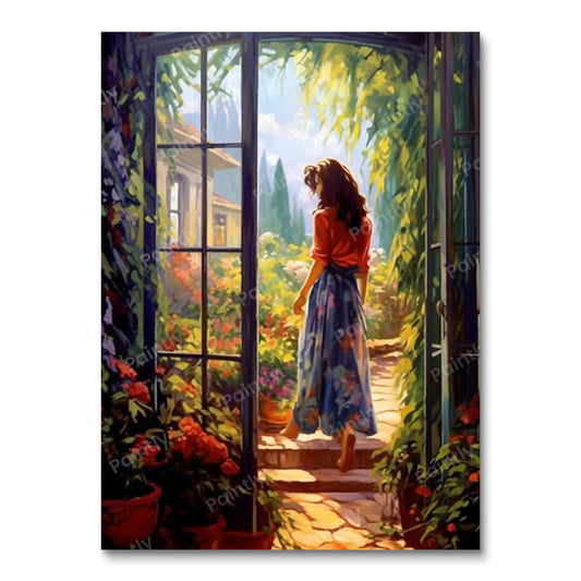 A Woman by the Patio Door (Diamond Painting)