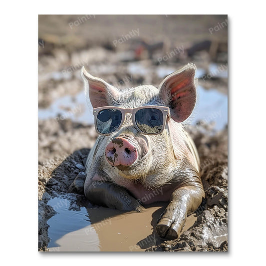 Pig's Mud Spa (Paint by Numbers)