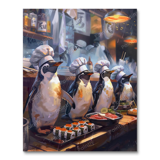 Penguin's Sushi Bar (Paint by Numbers)