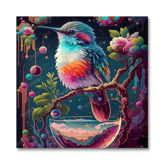 Hummingbird Fountain Oasis (Diamond Painting)