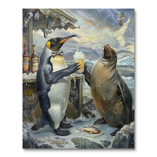 Penguin Selling Snow Cones to a Seal (Paint by Numbers)
