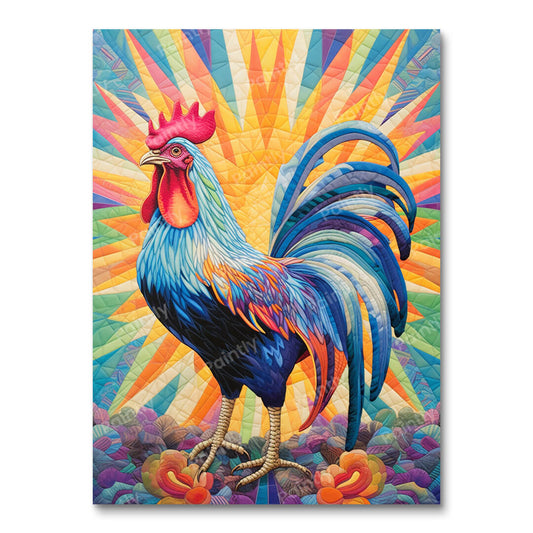 Rooster's Colorful Awakening (Diamond Painting)