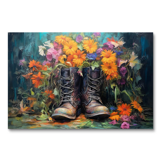 Boots with Flowers (Diamond Painting)