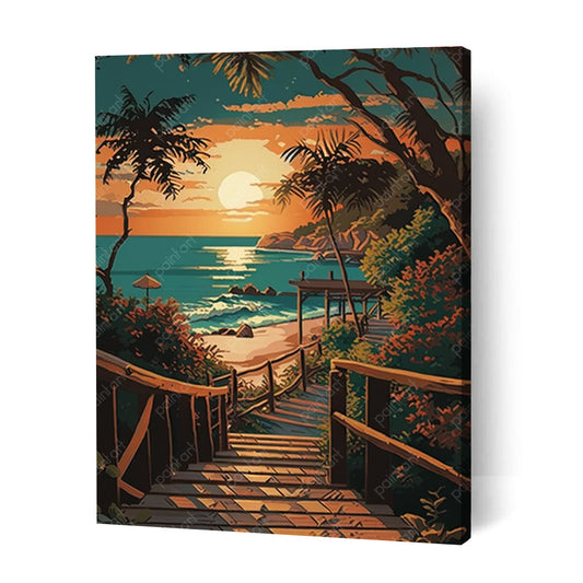 Paradise at Sunset (Paint by Numbers)