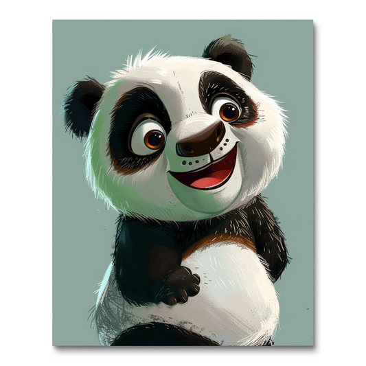 Cheerful Panda Cartoon (Paint by Numbers)