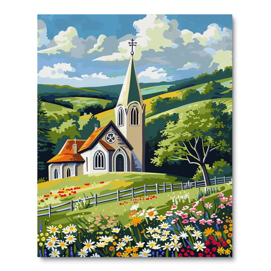 Countryside Church (Paint by Numbers)