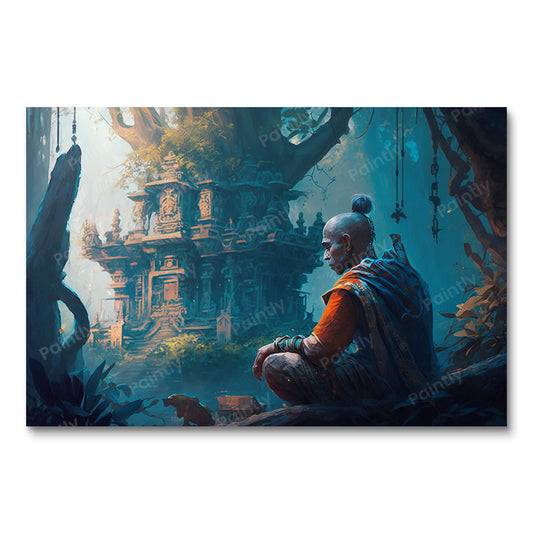 Hindu Priest in Deep Meditation (Paint by Numbers)