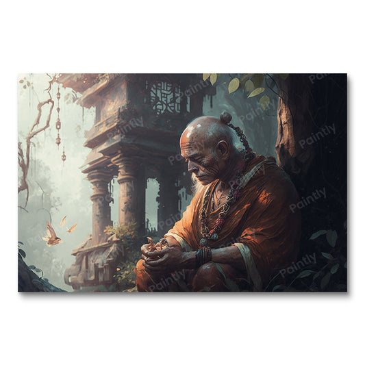 Hindu Priest in Deep Meditation II (Paint by Numbers)