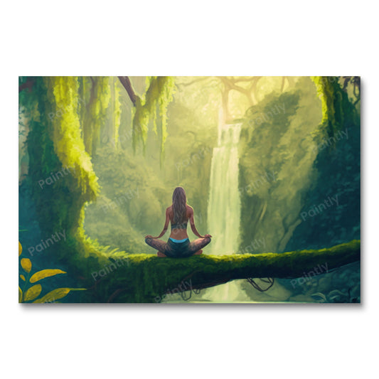 Yoga by the Falls II (Paint by Numbers)