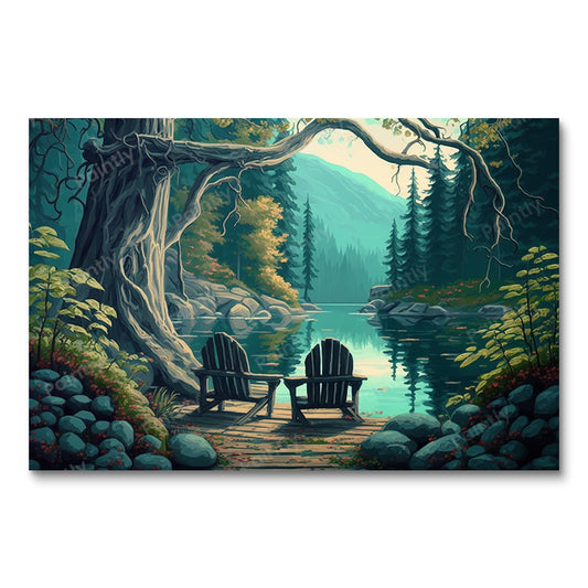 Chairs by the Lake X (Diamond Painting)