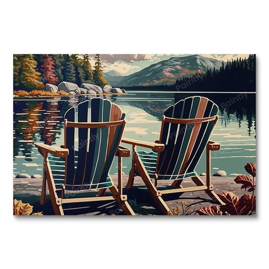 Chairs by the Lake XI (Diamond Painting)