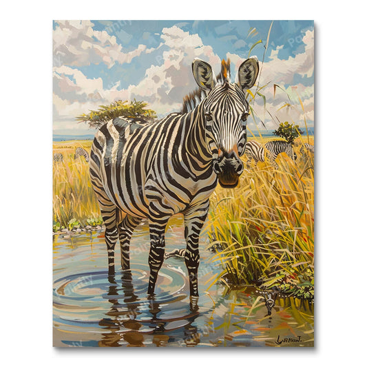 Grassland Zebra II (Paint by Numbers)
