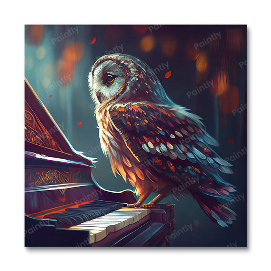 Owl Playing the Piano II (Diamond Painting)