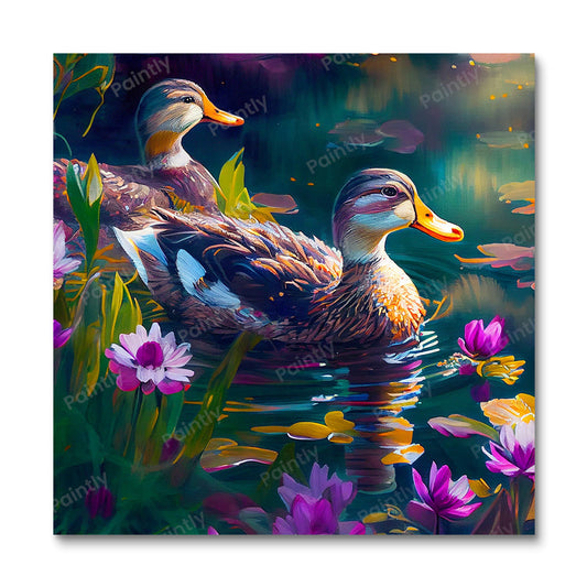 Ducks in a Pond I (Diamond Painting)