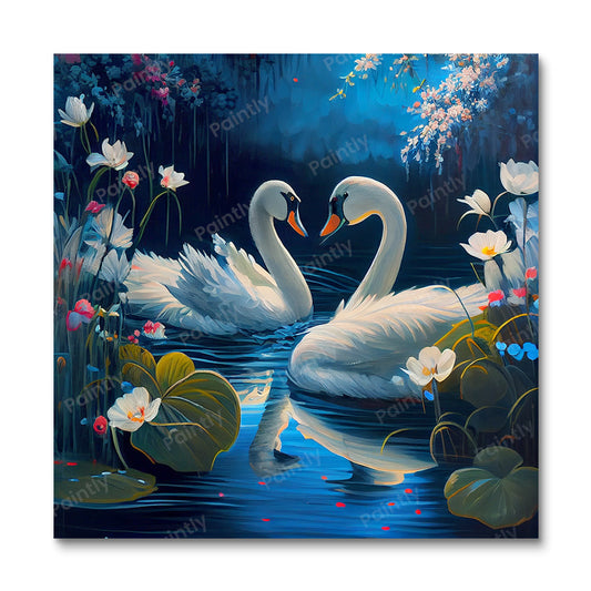 Swans in Love I (Diamond Painting)