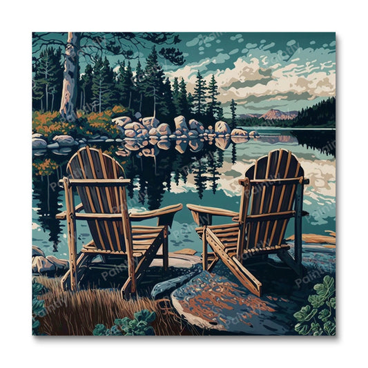 Chairs by the Lake III (Diamond Painting)