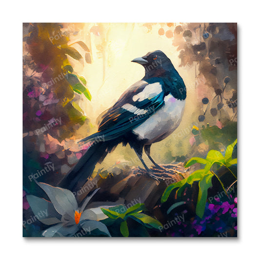Shimmering Shadow Magpie (Paint by Numbers)
