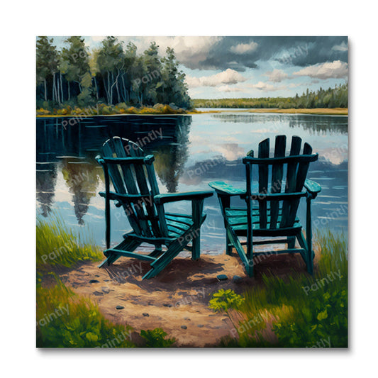 Chairs by the Lake IV (Paint by Numbers)