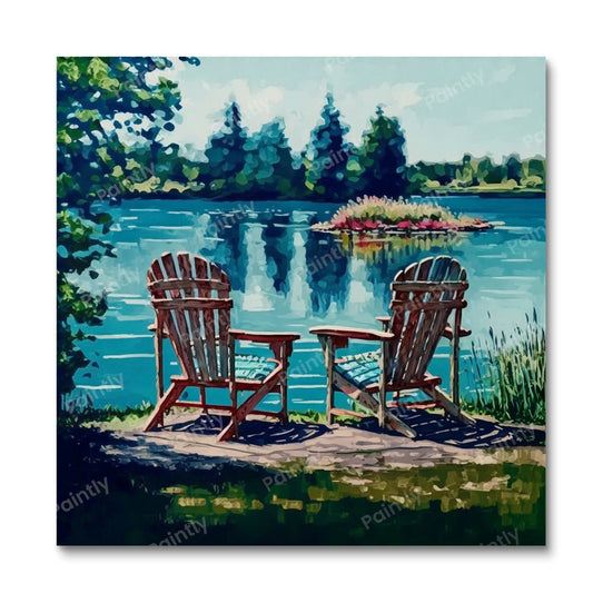 Chairs by the Lake V (Diamond Painting)