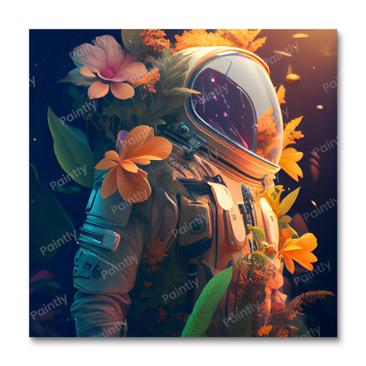 Floral Astronaut (Paint by Numbers)