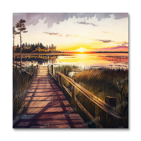 Marshy Boardwalk I (Paint by Numbers)
