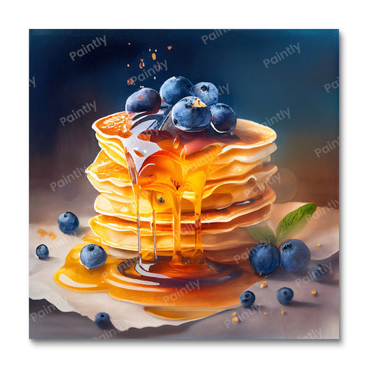 Pancakes with Blueberries I (Paint by Numbers)