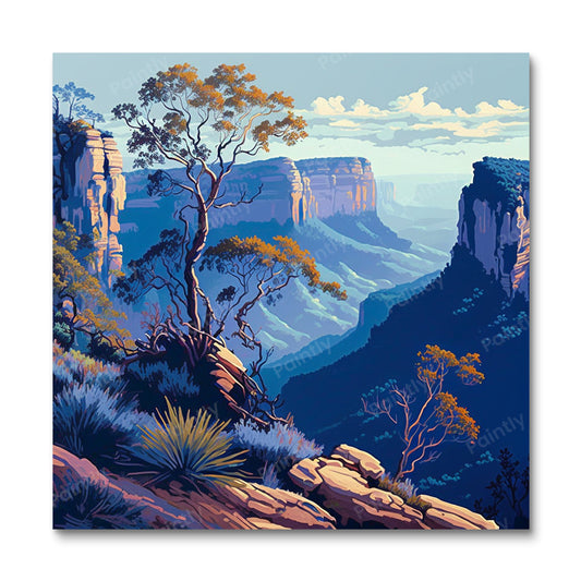 The Blue Mountains I (Paint by Numbers)