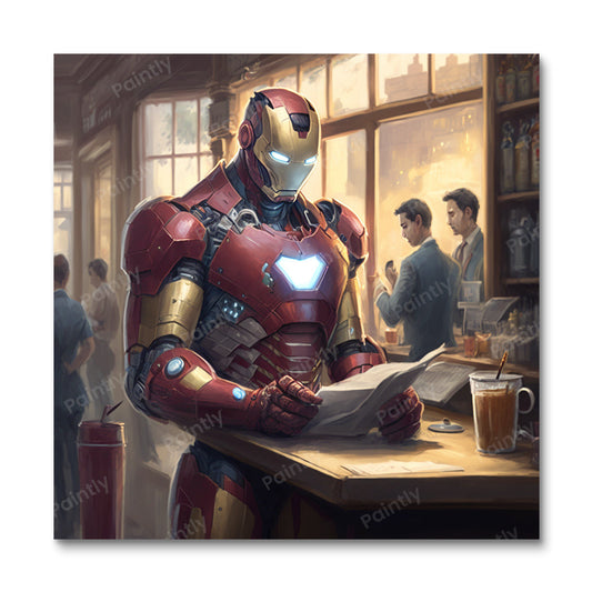 Iron Man at a Coffee Shop (Paint by Numbers)