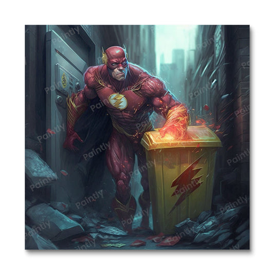 The Flash Taking out the Trash (Paint by Numbers)