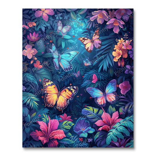 Luminous Butterfly Dreams (Paint by Numbers)