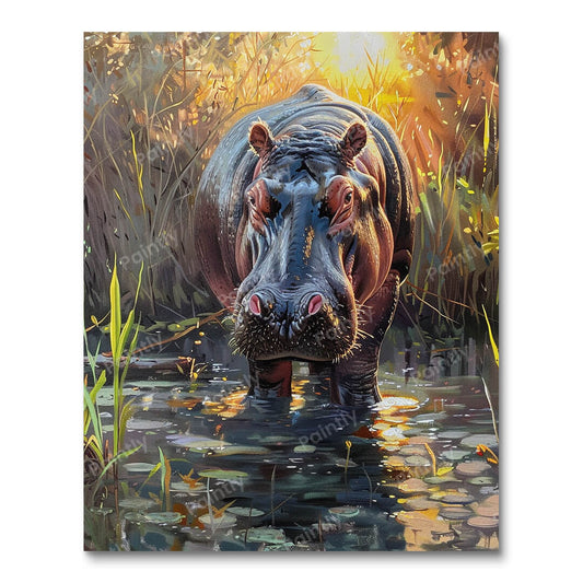 Sunshine Hippo (Paint by Numbers)