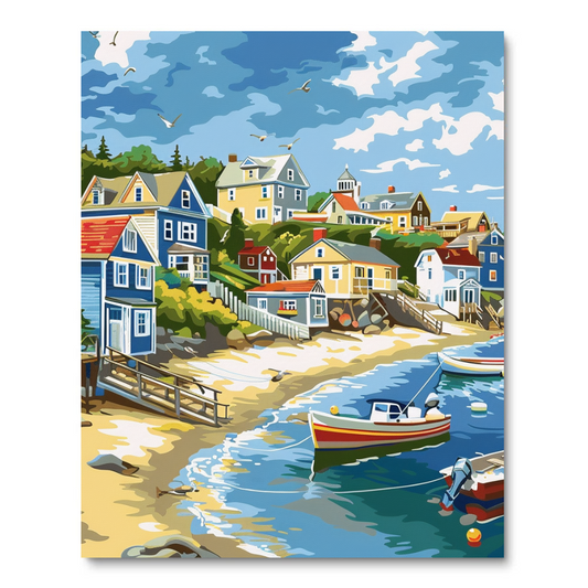 Village by the Sea (Paint by Numbers)
