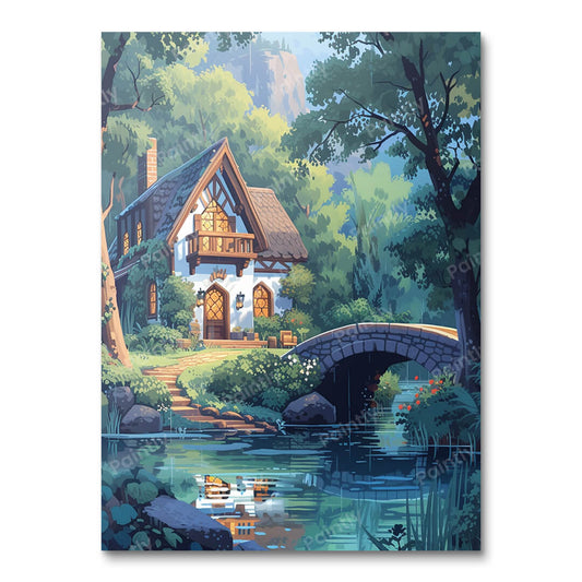 Waterside Cottage Oasis (Paint by Numbers)