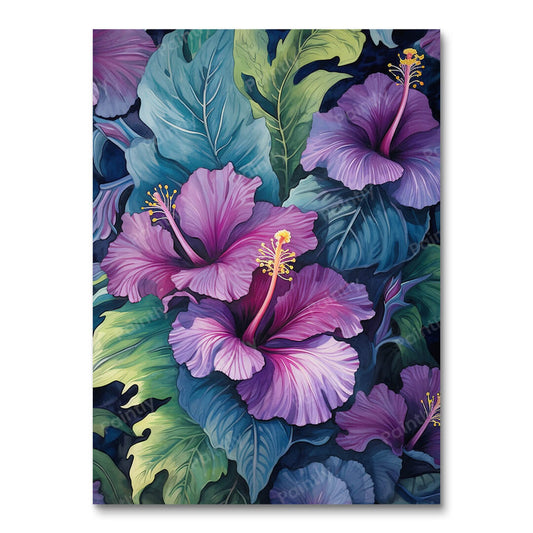 Purple Hibiscus (Diamond Painting)