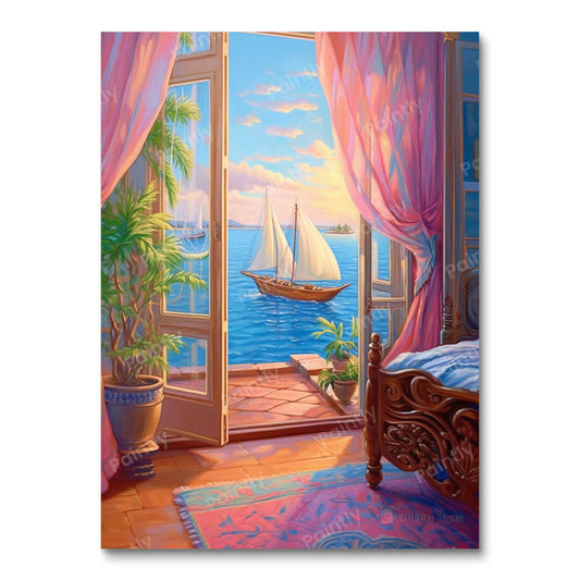 Breezy Bedroom By the Bay (Diamond Painting)
