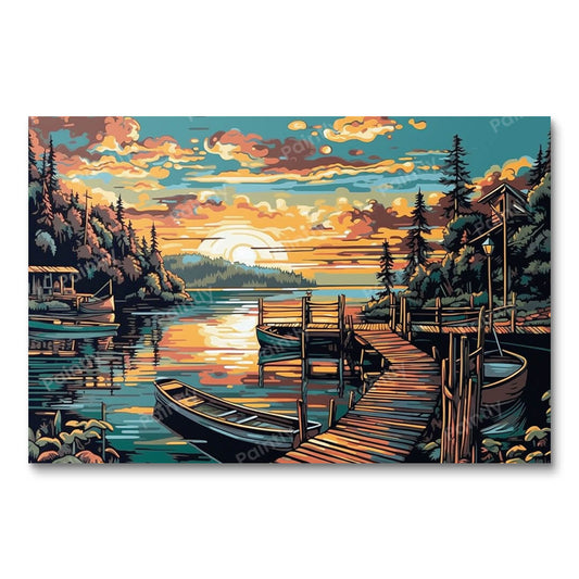 Sunset Dock (Diamond Painting)