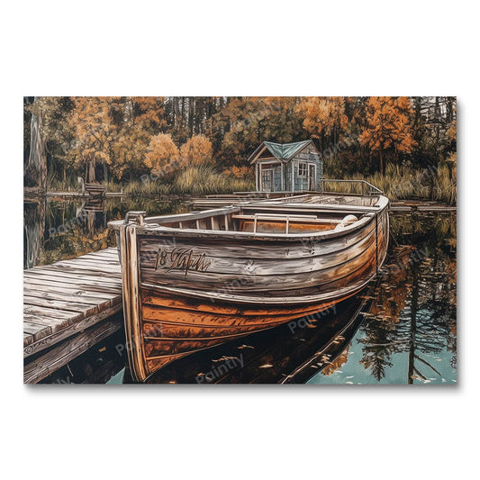 Autumn Boat Retreat (Diamond Painting)